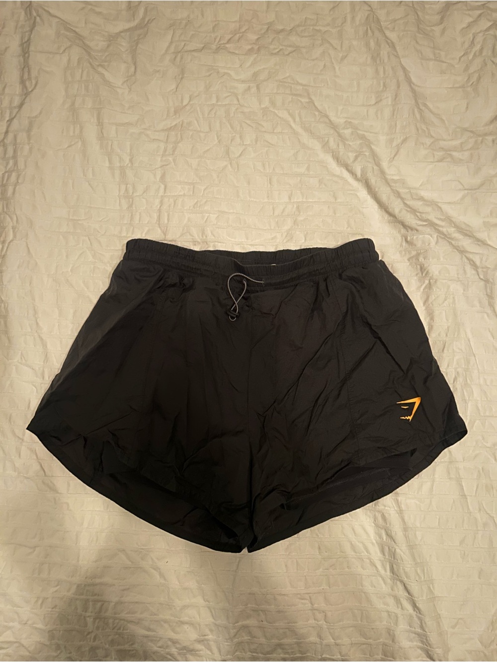 Gymshark Black Athletic Shorts with Yellow Accent